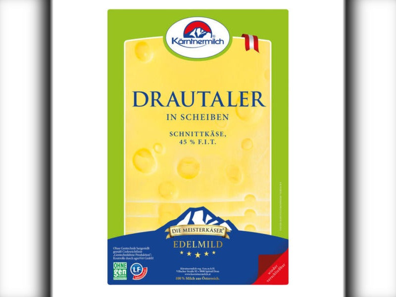 Drautaler Käse in Scheiben von Kärntnermilch